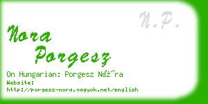 nora porgesz business card
